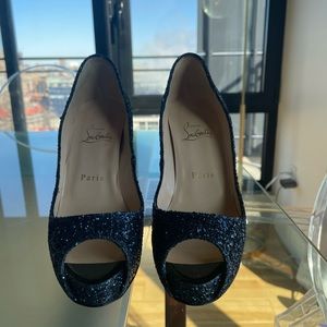 Christian Louboutin Privé Navy Blue Glitter
